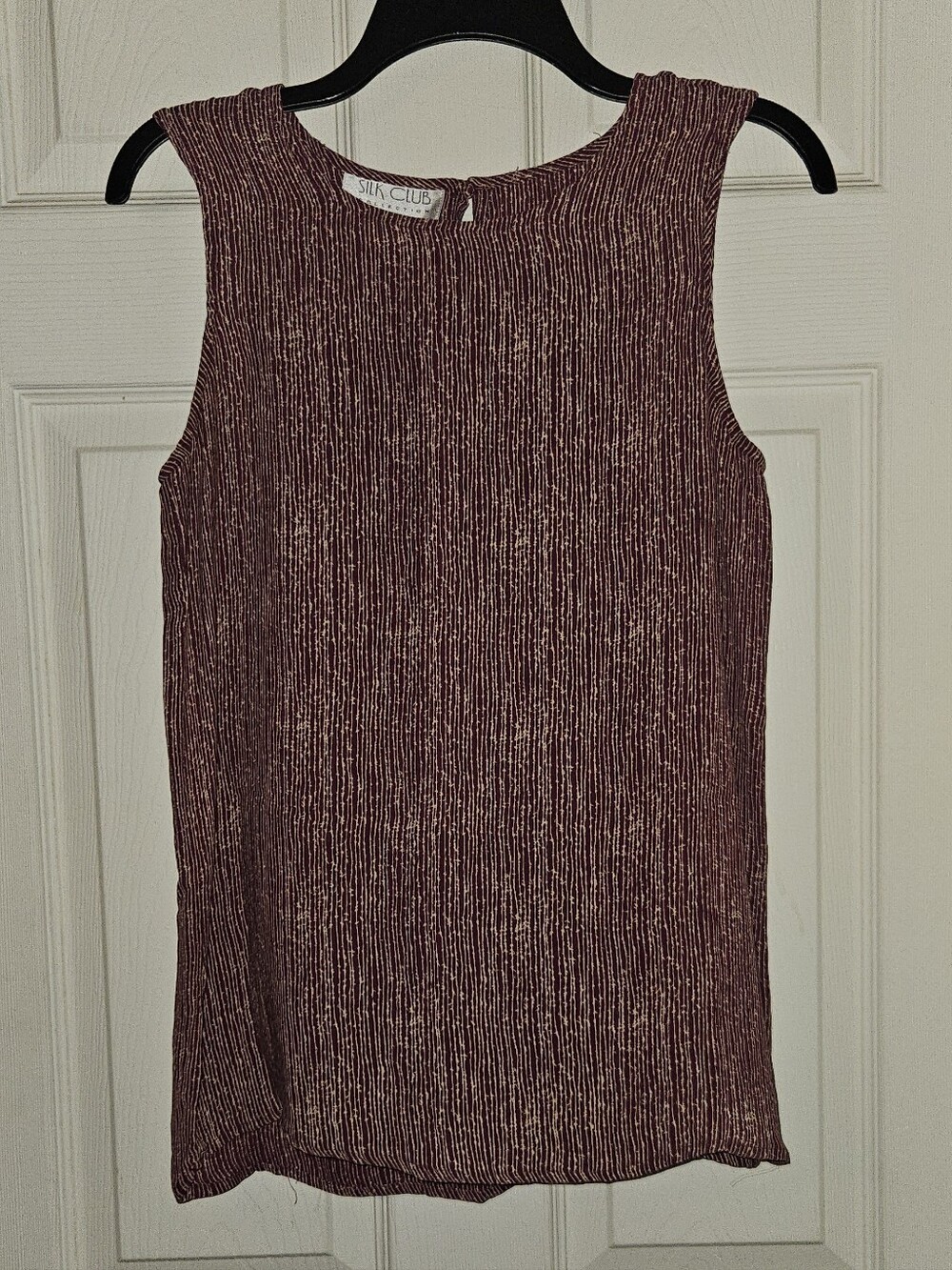 100% Silk - Wine And Cream Tunic Top